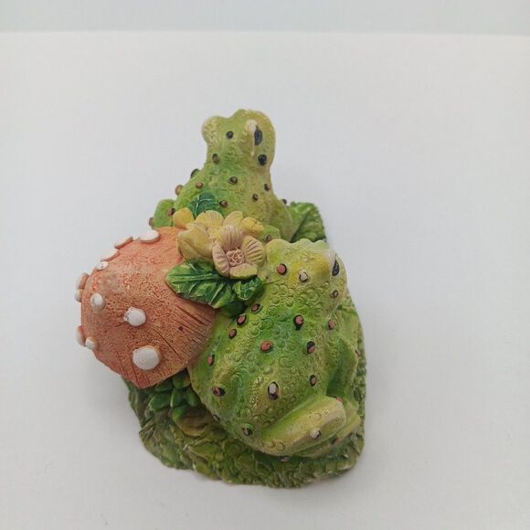 VTG Frogs Toads Mushroom Lilies Figurine Garden Sculpture Lawn Ornament Unique - Picture 5 of 9